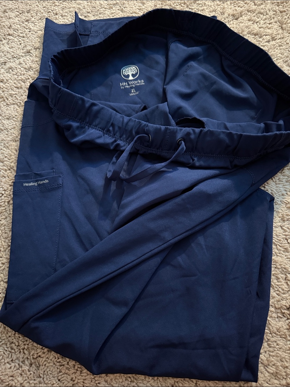 healing hands Navy Drawstring Scrub Joggers